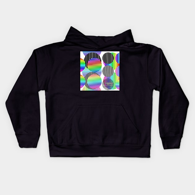 Rainbow Circles Kids Hoodie by BJG Abstract Arts 